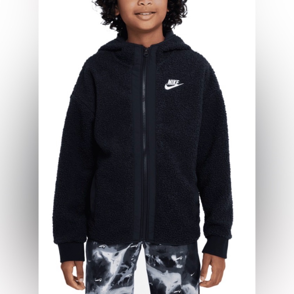NWOT Nike Black Kids Fleece Coat